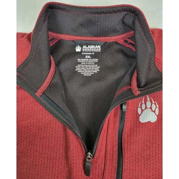 Alaskan Hardgear Duluth Trading Co Mens 2XL Quarter Zip Pullover Red 68224 OXD - Picture 6 of 8